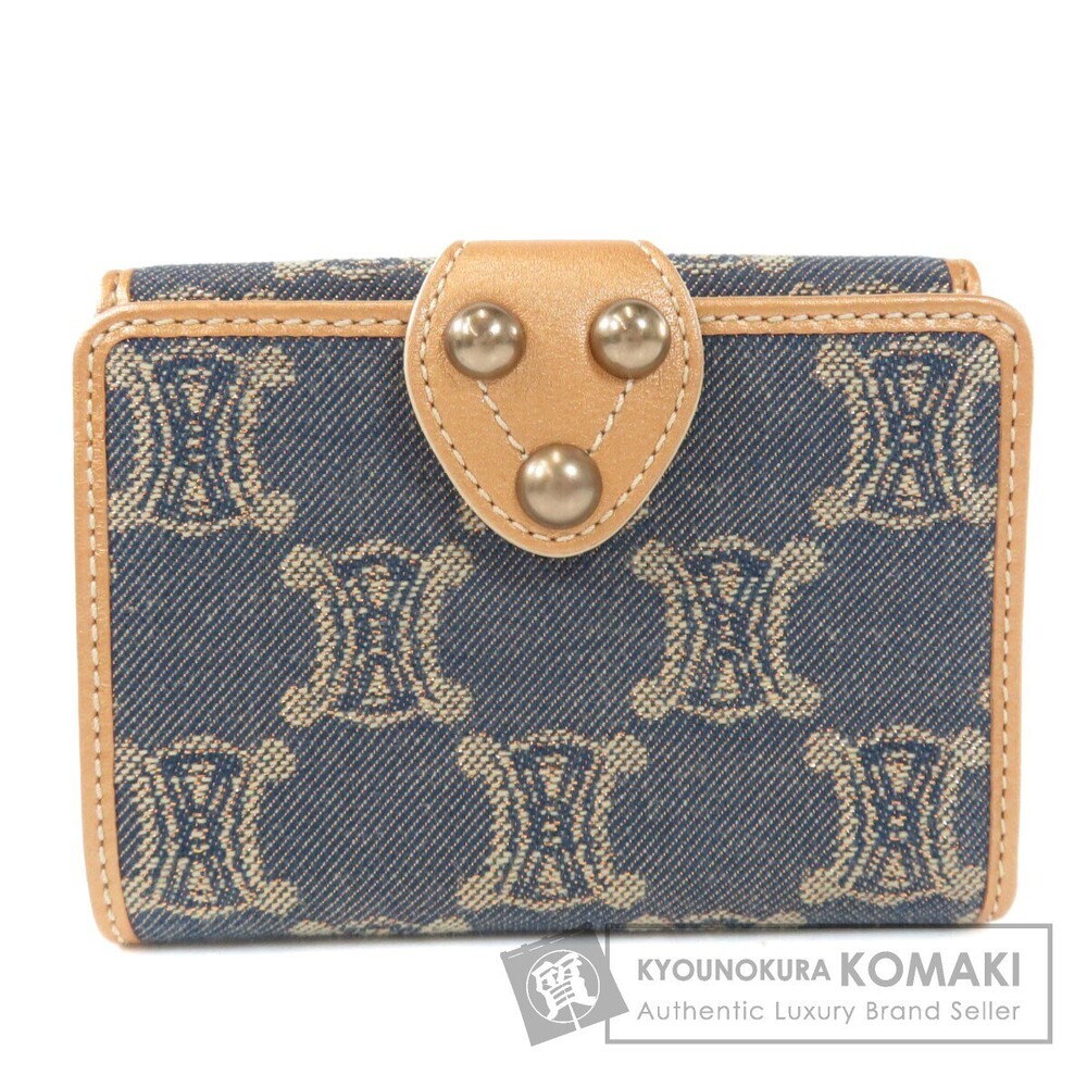 Celine Macadam Bifold Wallet Canvas Leather